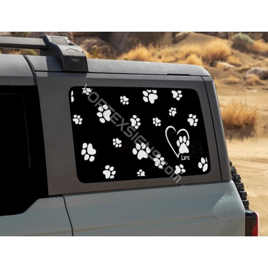 pet paws animal dog lover bronco window sticker