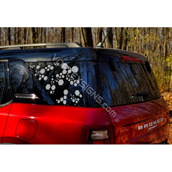 Ford Bronco Sport Hexagon quarter panel rear window vinyl decal