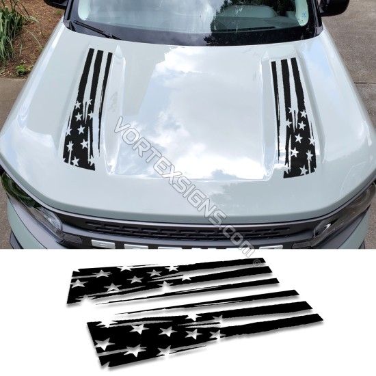 american flag stripes for ford bronco sport hood