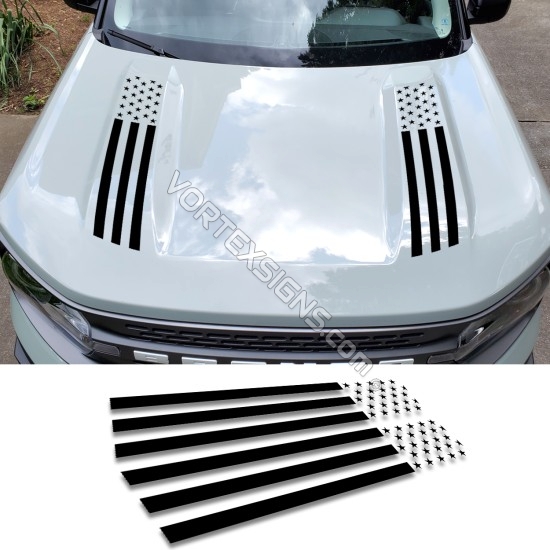 american flag stripes for ford bronco sport hood