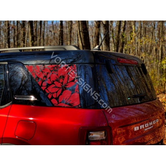 Ford Bronco Sport flowers quarter panel rear window vinyl decal