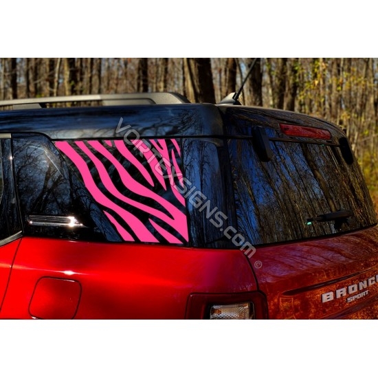 zebra decal for Bronco Sport quarterpanel window