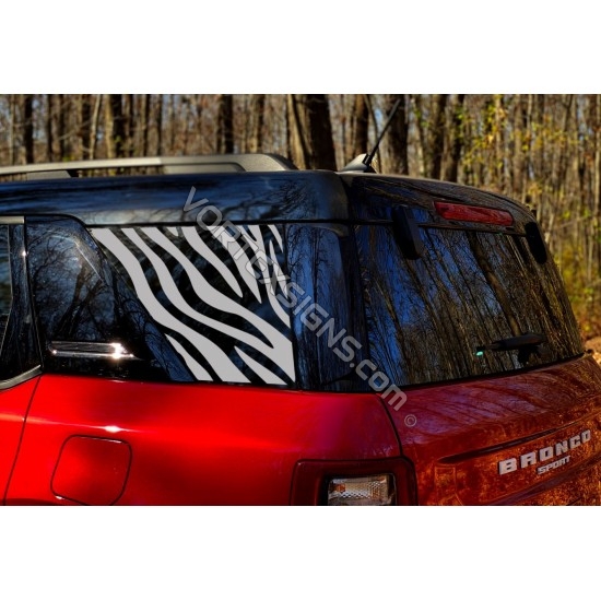 zebra decal for Bronco Sport quarterpanel window