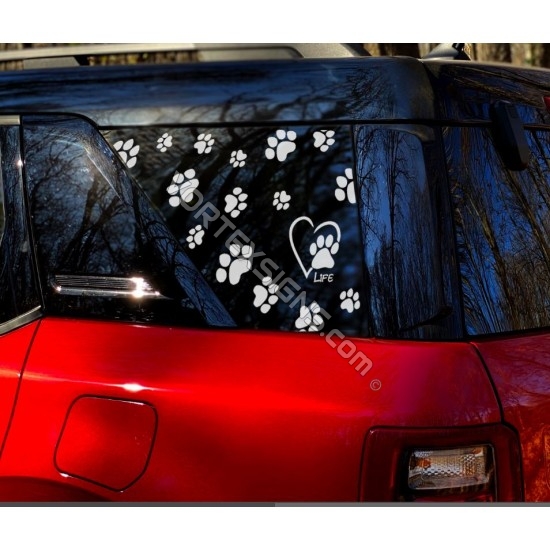 pet paws animal dog lover bronco window sticker