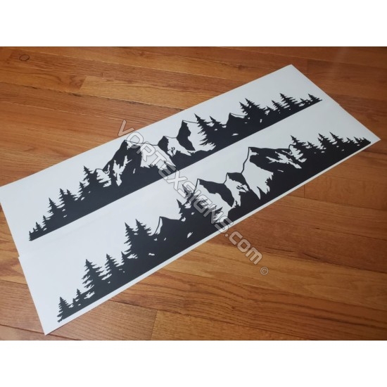 Trees and mountains decal for ford bronco sport