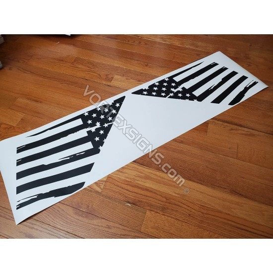 Distressed American flag: Rear quarter window decal for Ford Bronco Sport