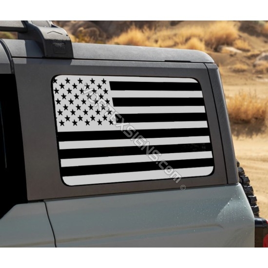 3rd Window American Flag for Ford Bronco 6G - V1 sticker