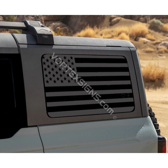 exterior graphics accessory 3rd Window USA flag decal sticker that fits 2021 Ford Bronco Sport models V2 