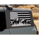 side window Trees Forest American Flag for Ford Bronco 6g sticker