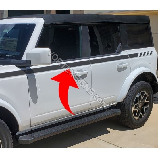 Retro side stripe decals for 2021 - 2024 Ford Bronco