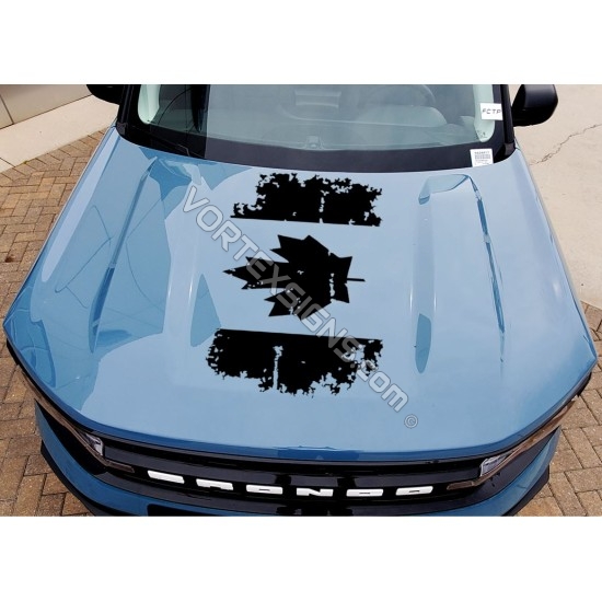 Vinyl Hood canadian Flag Overlay graphics for Ford Bronco Sport - V1 sticker