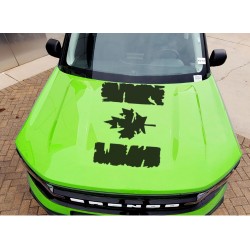 Hood Canadian Flag Overlay graphics for Ford Bronco Sport - V3