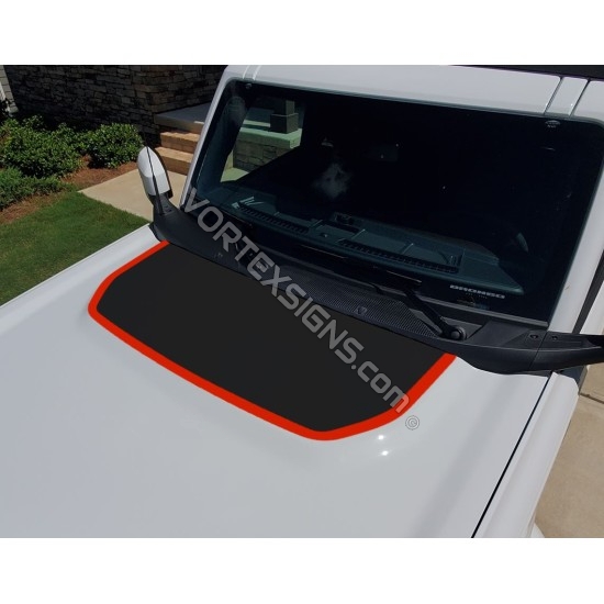 matte black Hood bump outline decal sticker for 6G Ford Bronco sticker