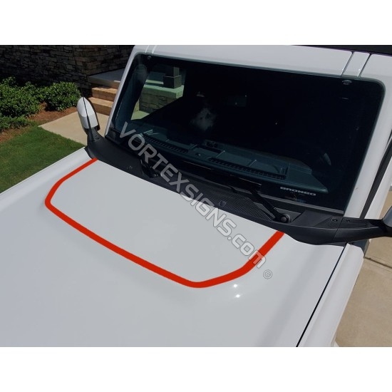 matte black Hood bump outline decal sticker for 6G Ford Bronco sticker