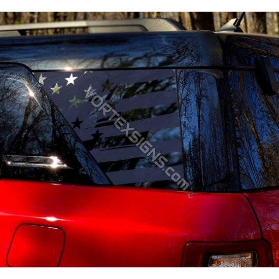 exterior graphics accessory 3rd Window USA flag decal sticker that fits 2021 Ford Bronco Sport models V2 