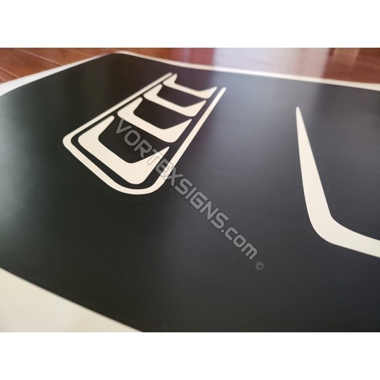 matte black Hood bump decal sticker 