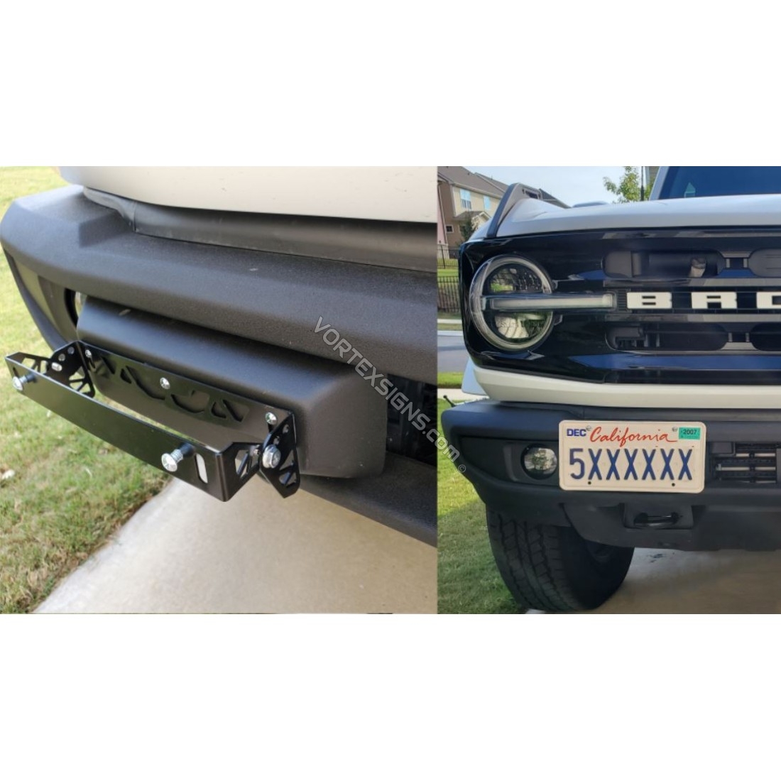 Ford Bronco front license plate bracket & Plate Relocation Kit