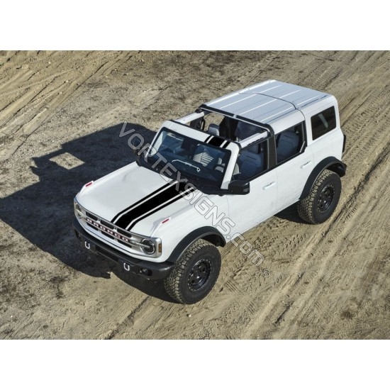 Ford Bronco hood and body stripes graphics