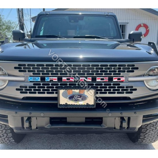 Amercian flag color Vinyl Letters Overlay decal for Ford Bronco grille 6G 6 generation decal USA colors Vinyl Letters Overlay decal for Ford Bronco grille 6G 6 generation sticker