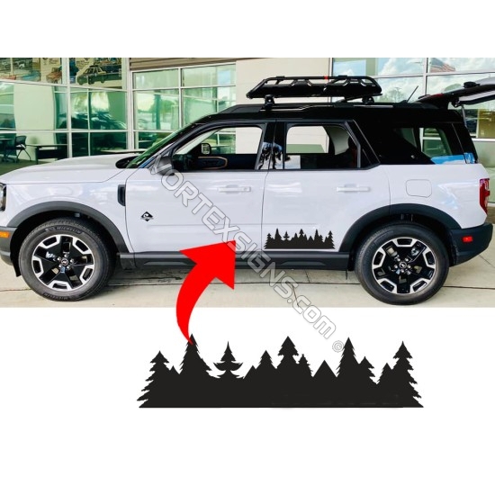Trees and mountains for Ford Bronco Sport body decal sticker
