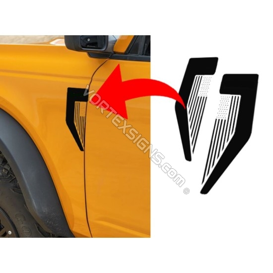2021 2022 6g Ford Bronco fender accent sticker with vent hole