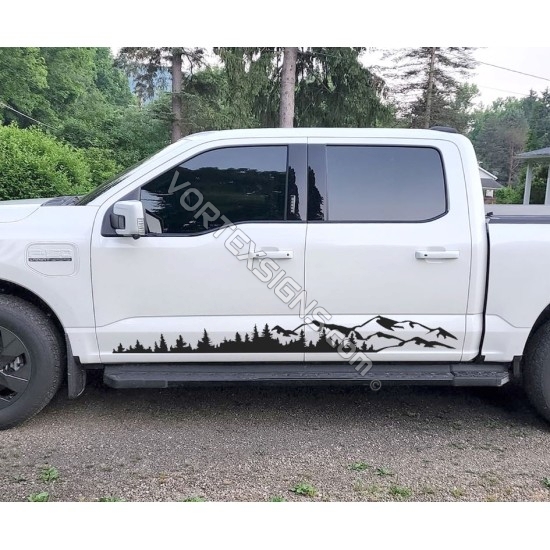 trees mountains side graphics decal for ford lightning