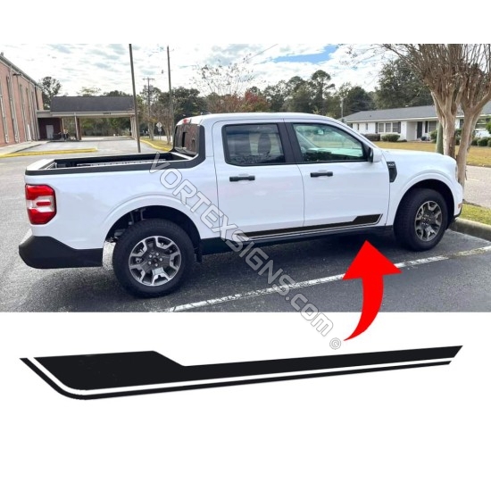 OEM replacement Ford Maverick side stripes graphics