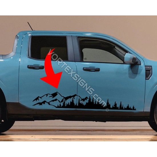 Ford Maverick mountains trees side graphics 