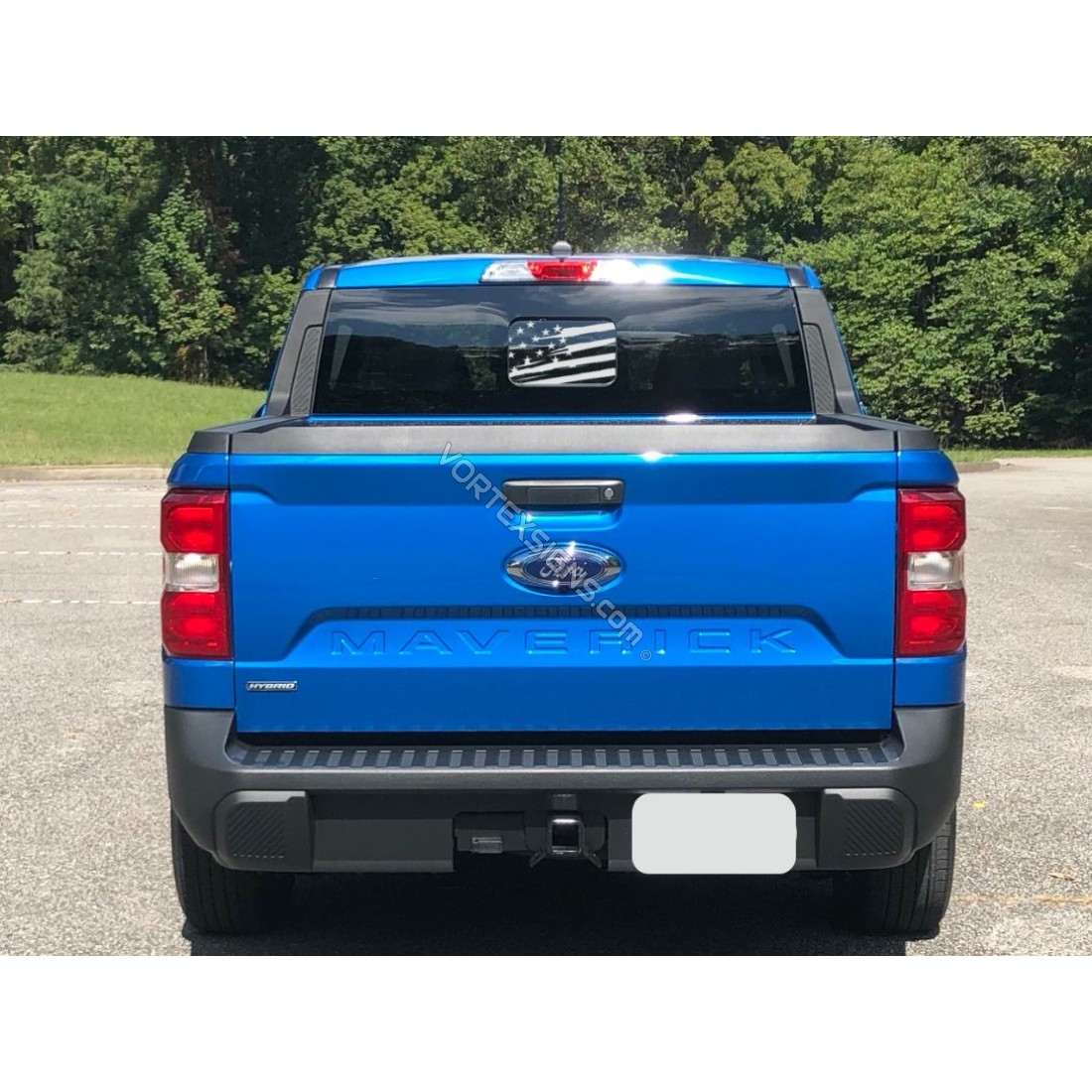 Ford Maverick small rear window flag decal graphics