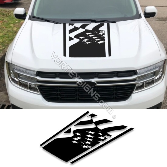 american flag ford maverick hood graphics