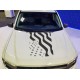 ford maverick hood blackout with wavy american flag