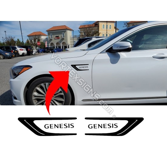 Hyundai Genesis fender accent sticker decordation