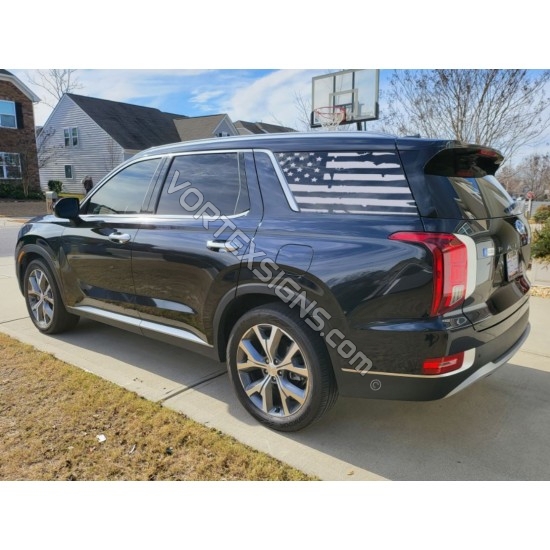 Hyundai Palisade american flag rear window graphics