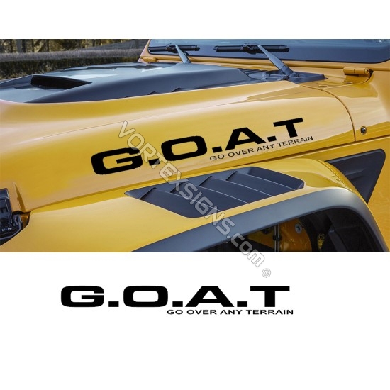 GOAT vinyl Hood Letters for Jeeps sticker graphics