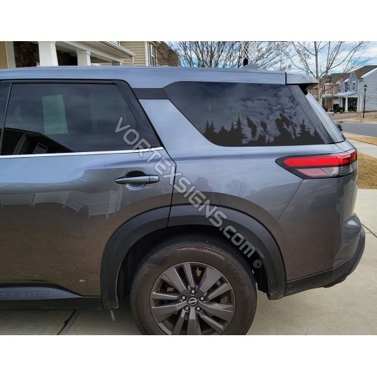 2022 2023 nissan pathfinder mountains trees decal