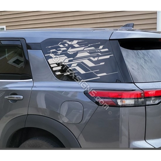 2022 2023 nissan pathfinder future tron shape window decal