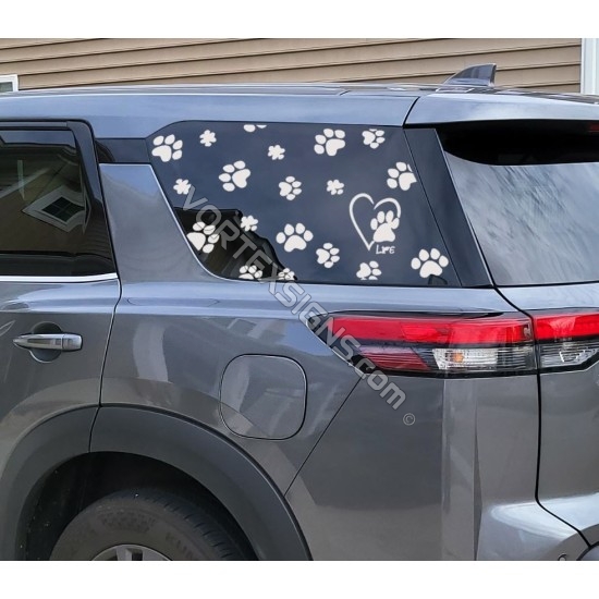 2022 2023 nissan pathfinder paws pet dog print  decal