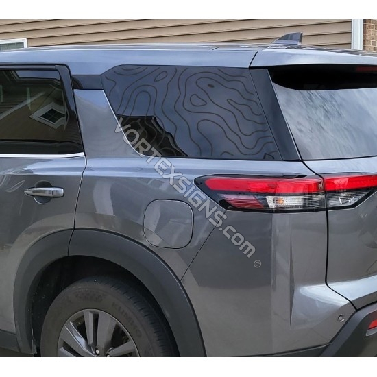 2022 -2025 nissan pathfinder topographic lines window decal