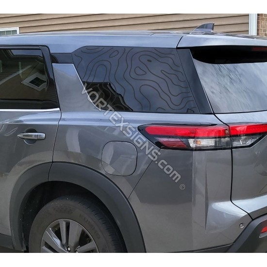 2022 2023 nissan pathfinder topographic lines window decal