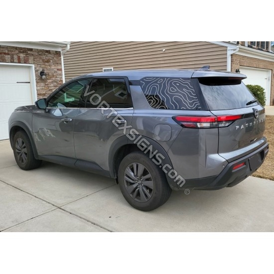 2022 -2025 nissan pathfinder topographic lines window decal
