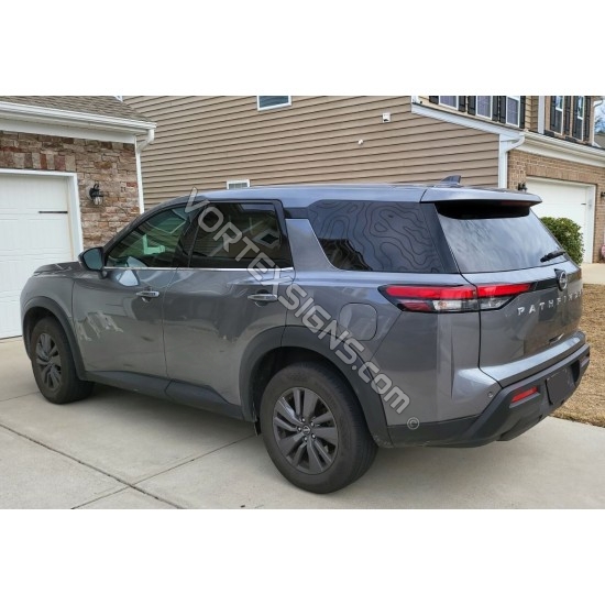 2022 -2025 nissan pathfinder topographic lines window decal