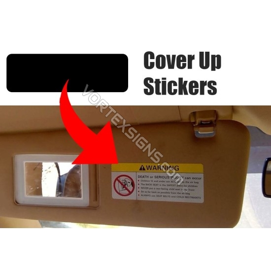 air bag warning porsche Sun visor cover up stickers for Porsche sticker