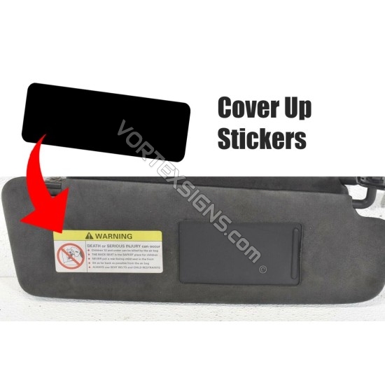 air bag warning porsche Sun visor cover up stickers for Porsche sticker