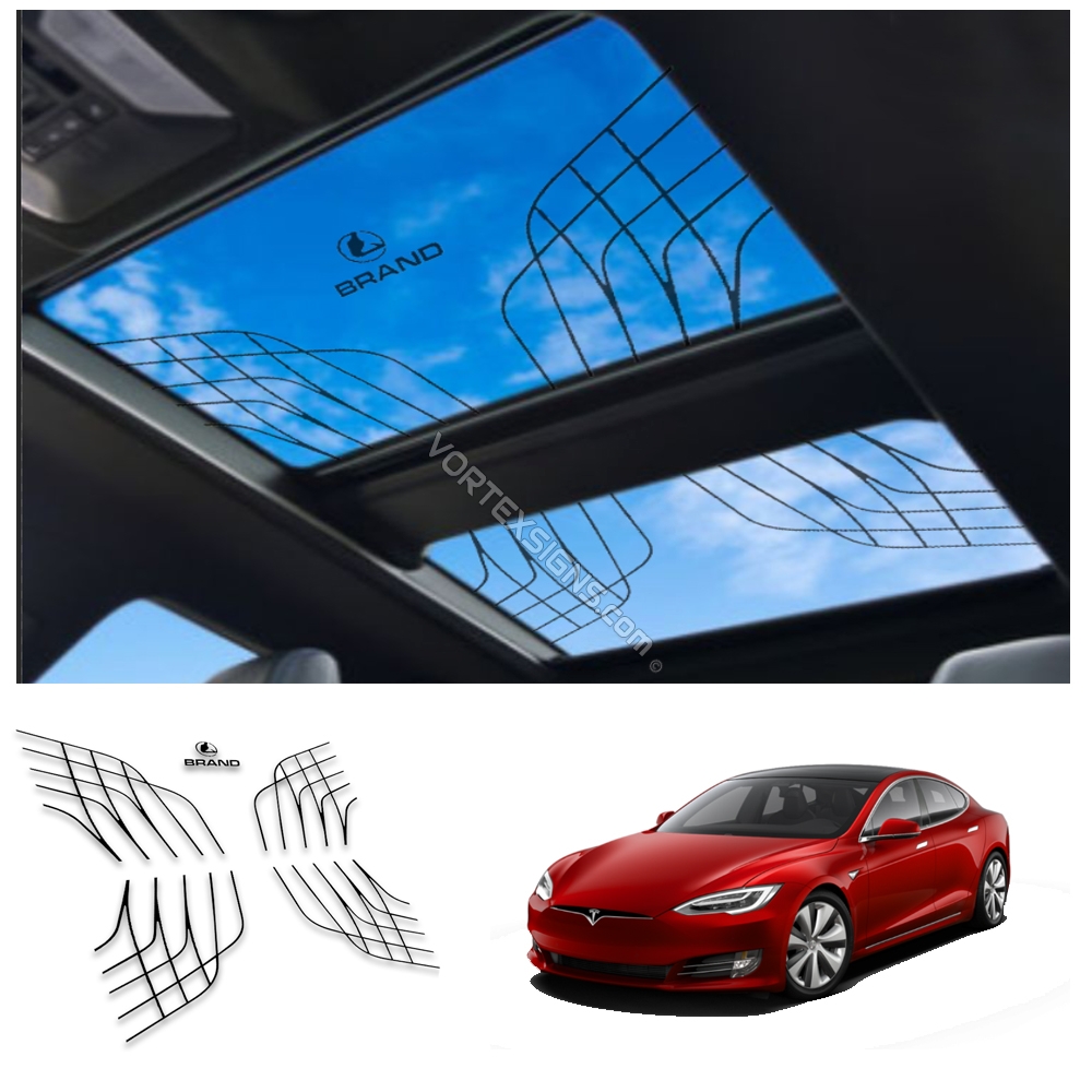 Tesla Model S sunroof decal Maybach style graphics