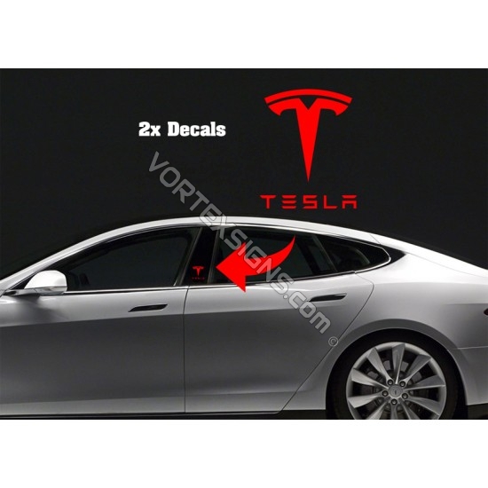 TESLA pillar logo sticker