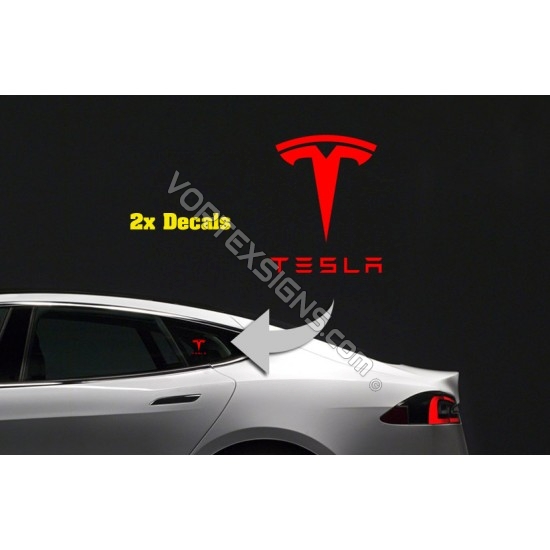 TESLA pillar logo sticker