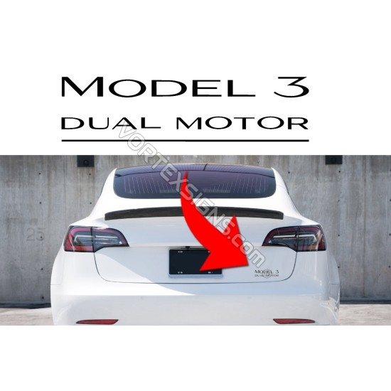 Model 3 Dual Motors trunk decal sticker