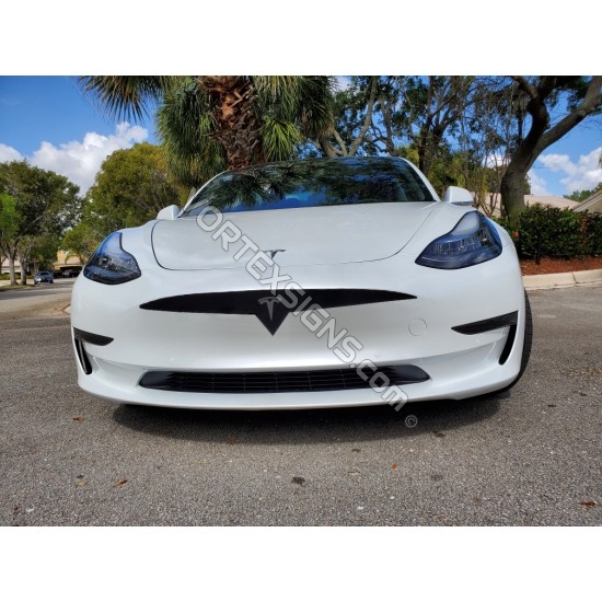 OUTLINE grille bumper Decal sticker compatible with Tesla exterior  decorative accessories for Model 3 & Model Y - V2