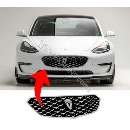 Tesla Model Y Model 3 bumper grille decal V style - 7A sticker