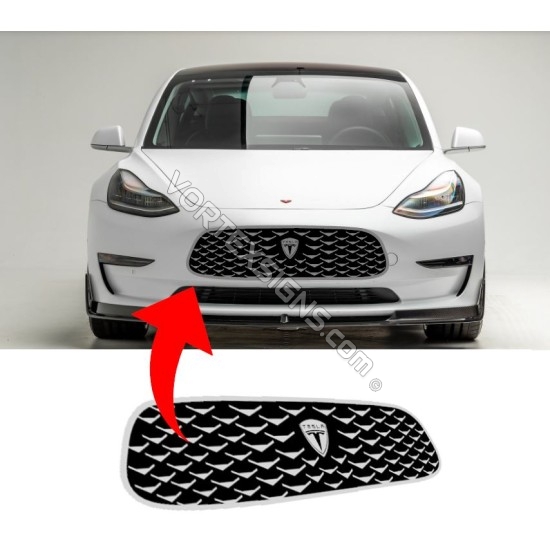 Vehicle Decal for the Tesla Model 3 or Model Y Car Front Bumper